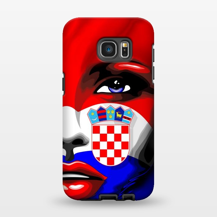 Galaxy S7 EDGE StrongFit Croatia Flag Beautiful Girl Portrait by BluedarkArt