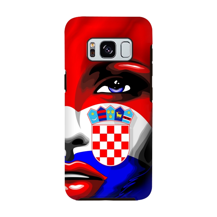 Galaxy S8 StrongFit Croatia Flag Beautiful Girl Portrait by BluedarkArt