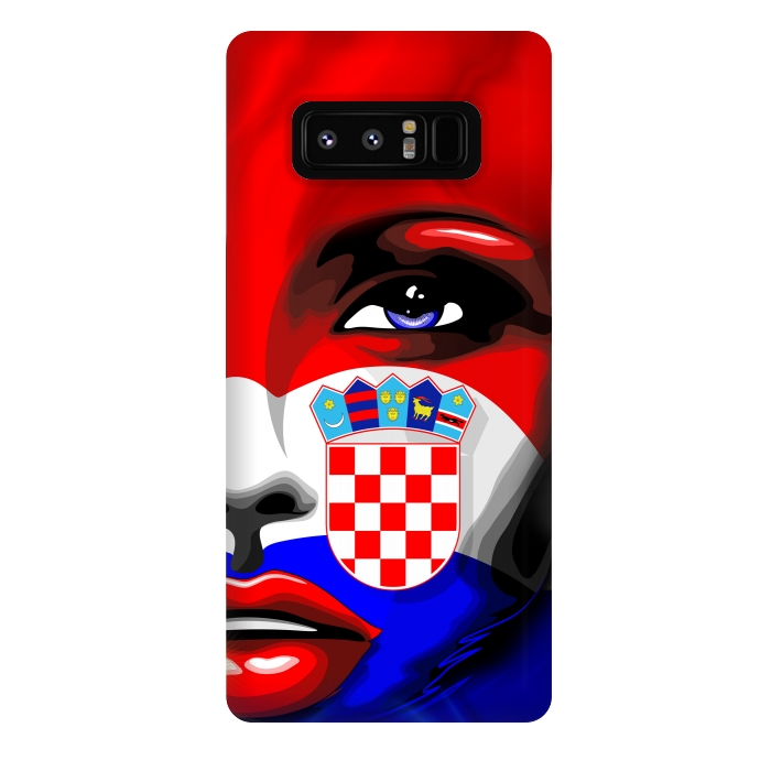 Galaxy Note 8 StrongFit Croatia Flag Beautiful Girl Portrait by BluedarkArt