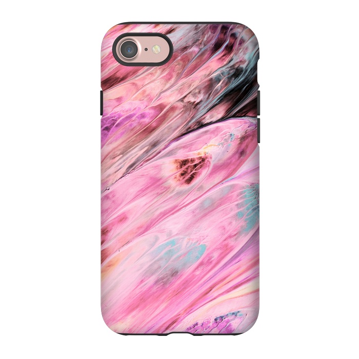 iPhone 7 StrongFit Pink and Black Ink Marble by  Utart