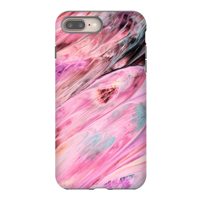 iPhone 7 plus StrongFit Pink and Black Ink Marble by  Utart