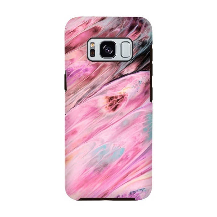 Galaxy S8 StrongFit Pink and Black Ink Marble by  Utart