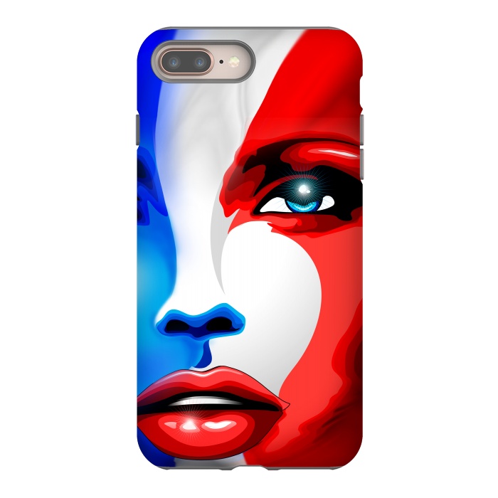 iPhone 7 plus StrongFit France Flag Beautiful Girl Portrait by BluedarkArt