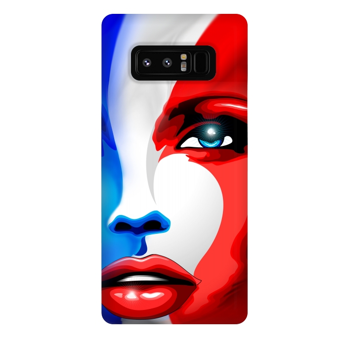 Galaxy Note 8 StrongFit France Flag Beautiful Girl Portrait by BluedarkArt