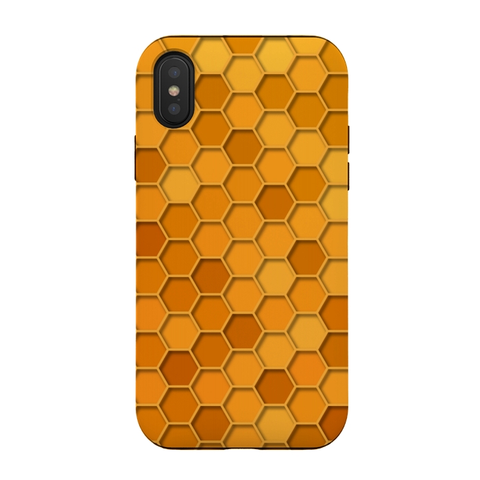 iPhone Xs / X StrongFit Hexagonal Honeycomb Pattern by Quirk It Up