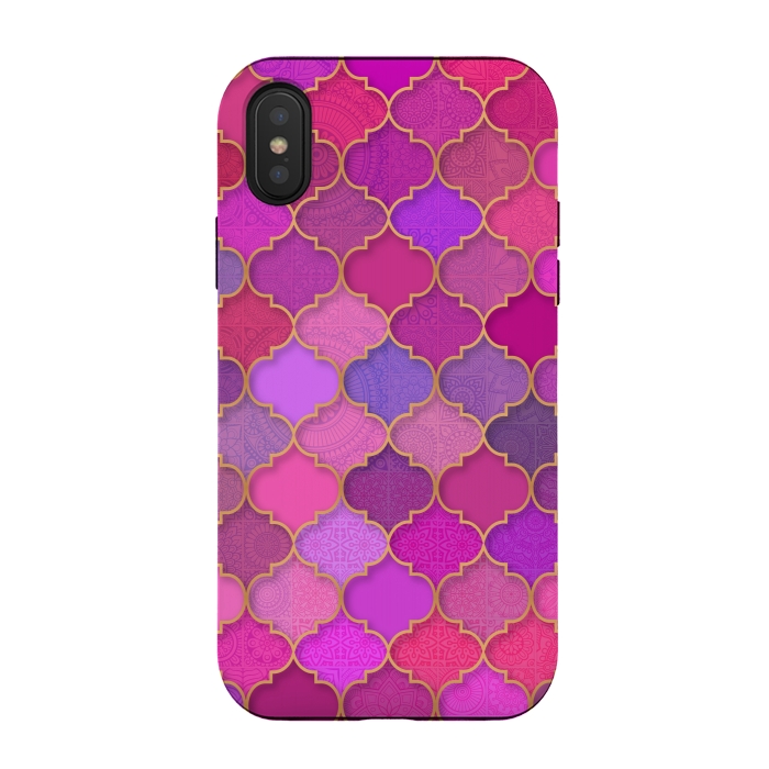 iPhone Xs / X StrongFit Moroccan Tiles Pattern by Quirk It Up