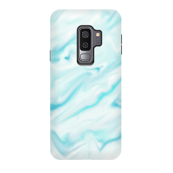 Galaxy S9 plus StrongFit Mint blue abstract paint by Jms