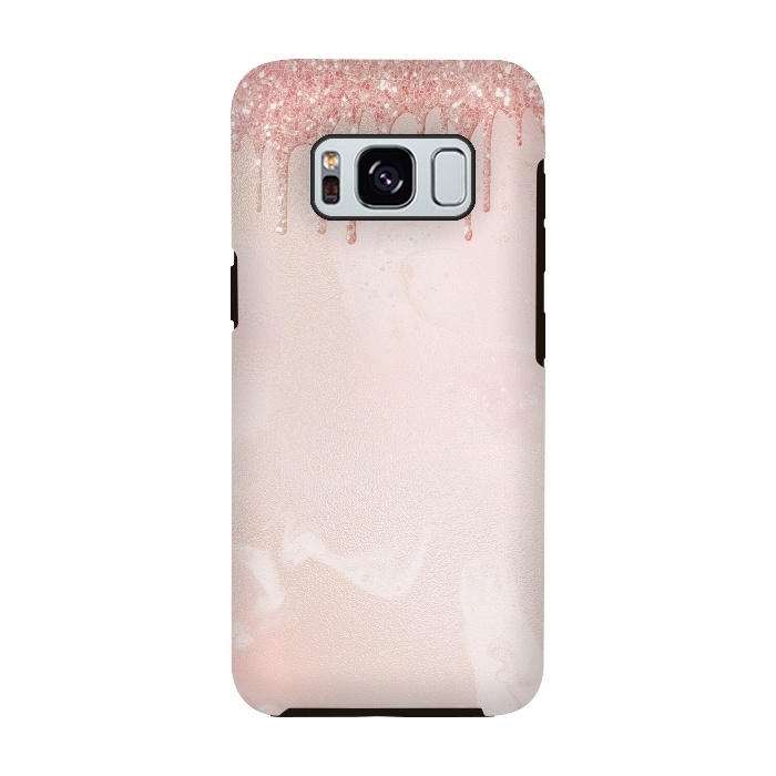 Galaxy S8 StrongFit Pink Glitter Rain  by  Utart