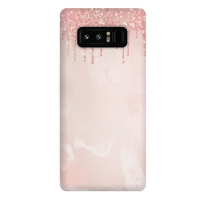 Galaxy Note 8 StrongFit Pink Glitter Rain  by  Utart
