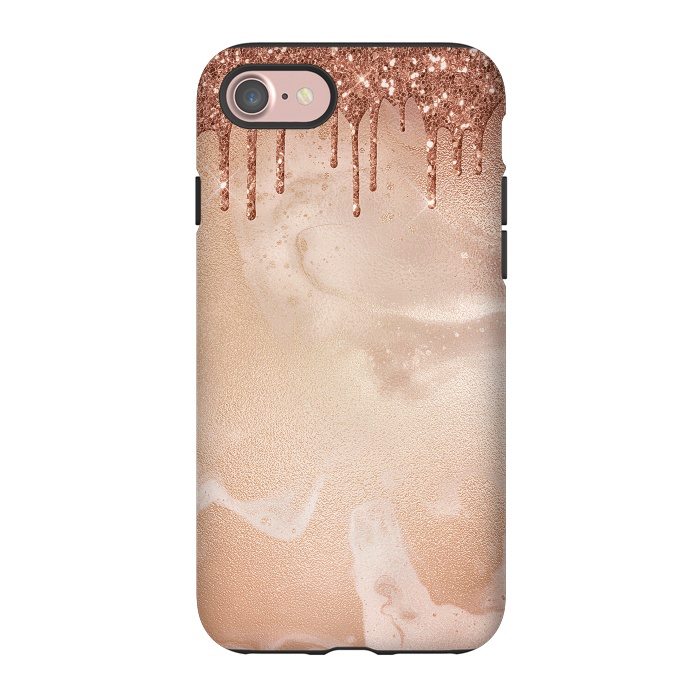 iPhone 7 StrongFit Copper Glitter Rain by  Utart