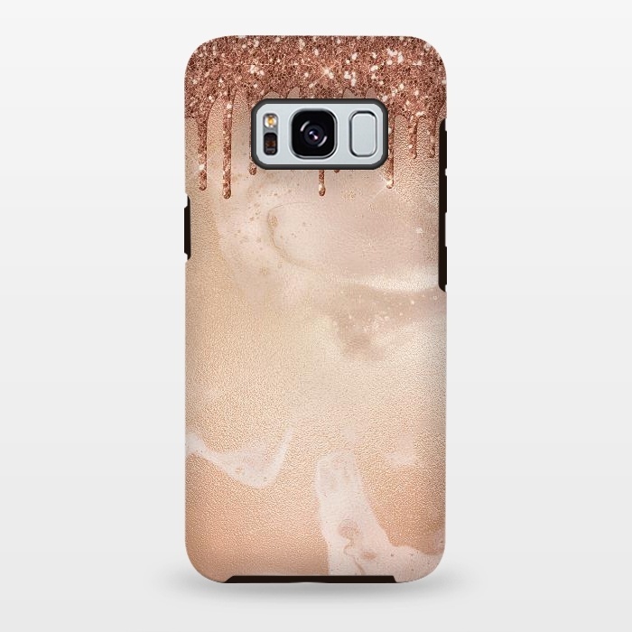 Galaxy S8 plus StrongFit Copper Glitter Rain by  Utart