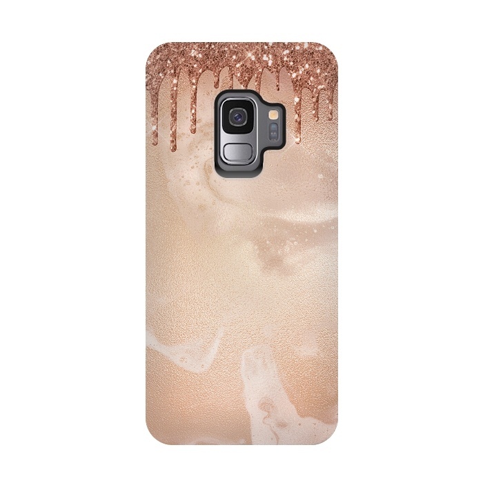 Galaxy S9 StrongFit Copper Glitter Rain by  Utart