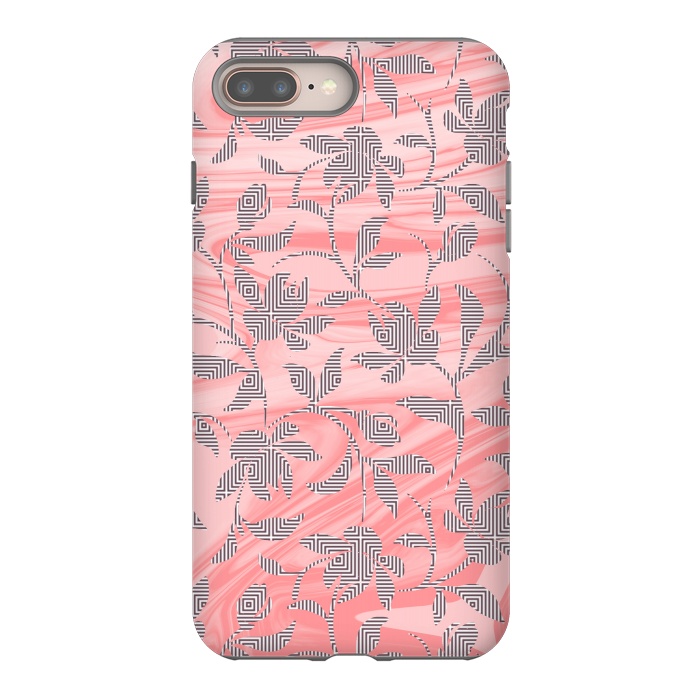 iPhone 7 plus StrongFit Marbled floral by Kashmira Baheti