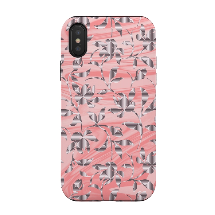 iPhone Xs / X StrongFit Marbled floral by Kashmira Baheti