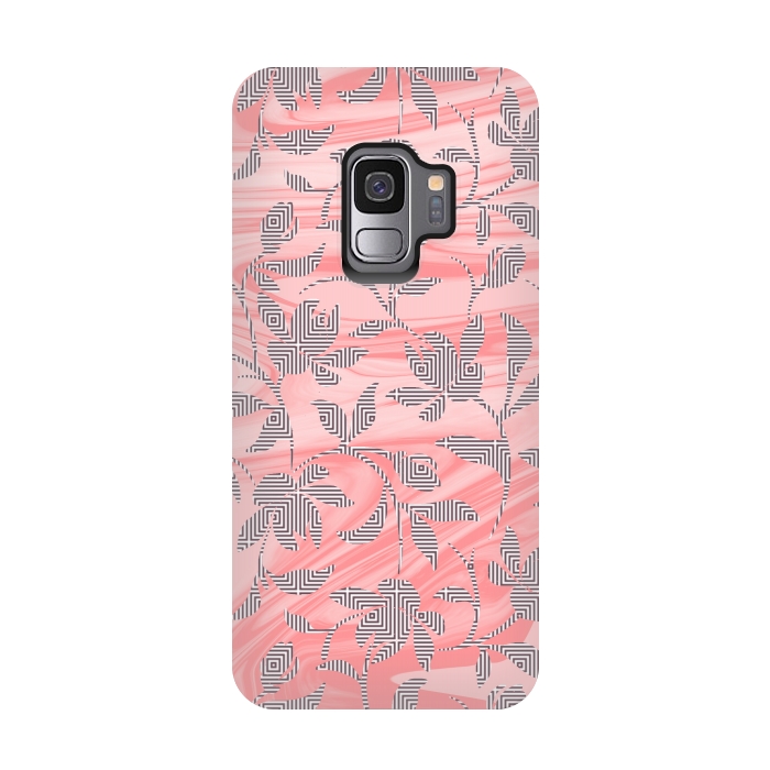 Galaxy S9 StrongFit Marbled floral by Kashmira Baheti