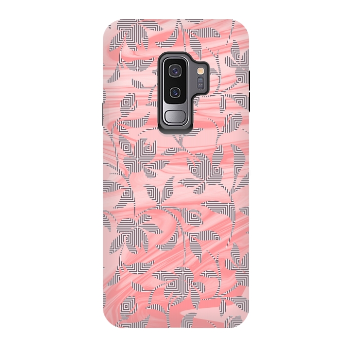 Galaxy S9 plus StrongFit Marbled floral by Kashmira Baheti