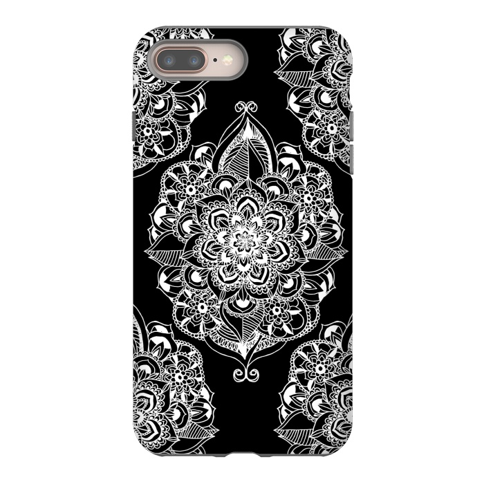 iPhone 7 plus StrongFit Black & White Graphic Mandala Diamonds by Tangerine-Tane