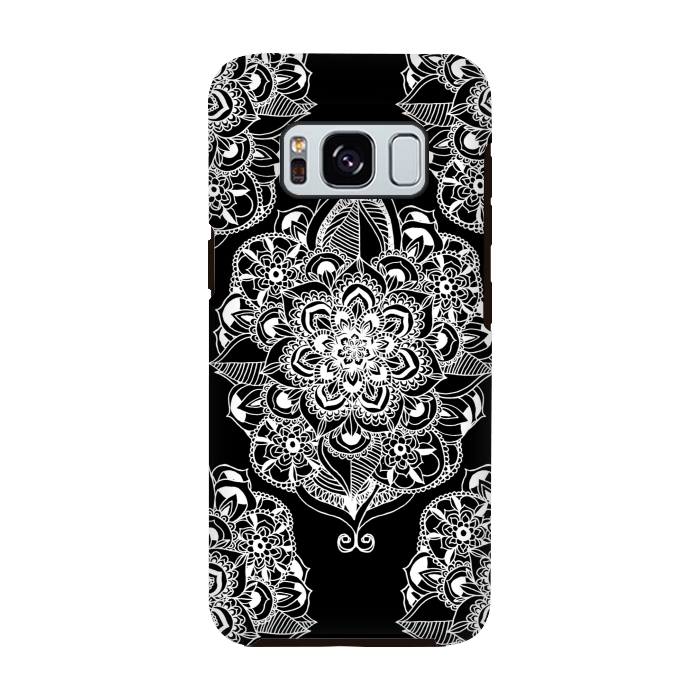 Galaxy S8 StrongFit Black & White Graphic Mandala Diamonds by Tangerine-Tane