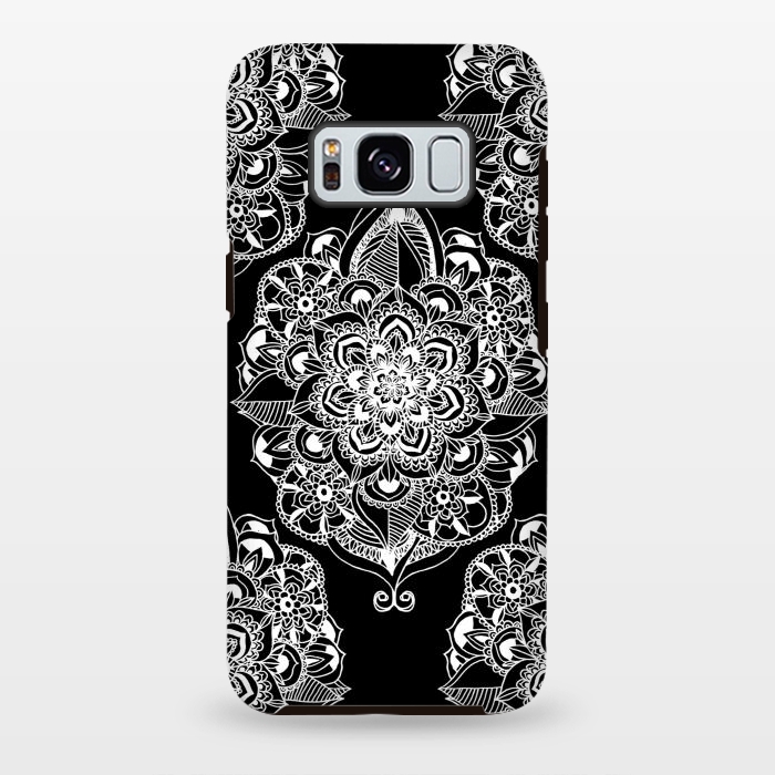 Galaxy S8 plus StrongFit Black & White Graphic Mandala Diamonds by Tangerine-Tane