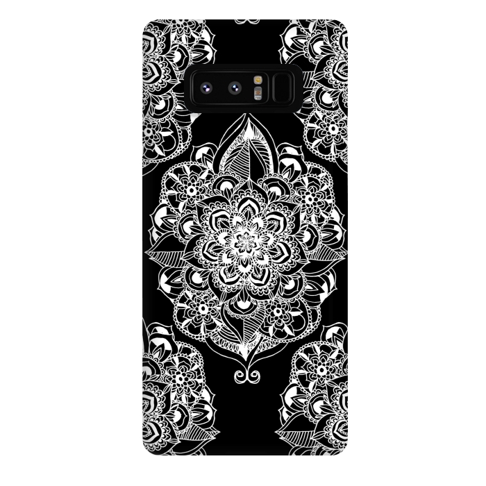 Galaxy Note 8 StrongFit Black & White Graphic Mandala Diamonds by Tangerine-Tane