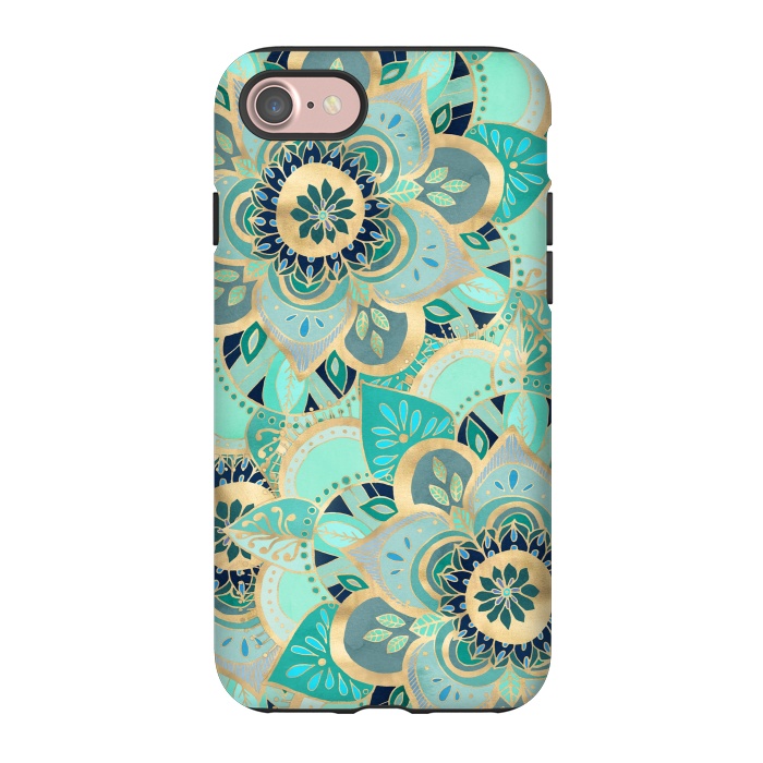 iPhone 7 StrongFit Emerald and Gold Mandalas by Tangerine-Tane