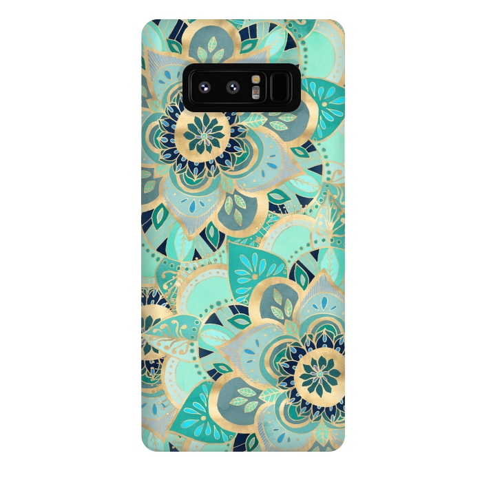 Galaxy Note 8 StrongFit Emerald and Gold Mandalas by Tangerine-Tane
