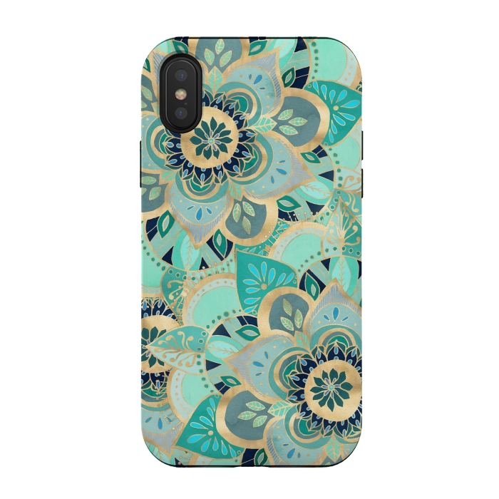 iPhone Xs / X StrongFit Emerald and Gold Mandalas by Tangerine-Tane