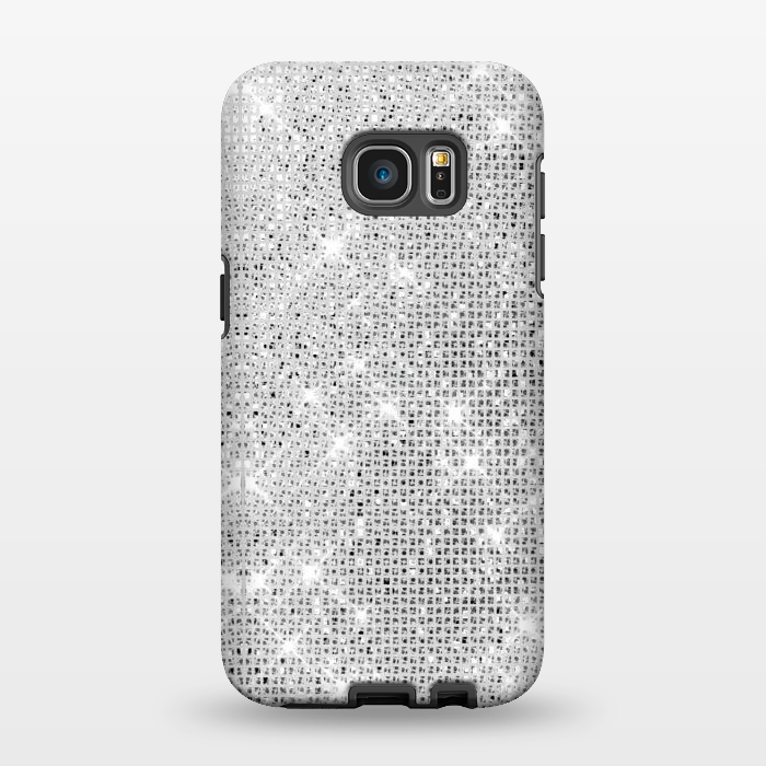 Galaxy S7 EDGE StrongFit Silver Glitter by Alemi