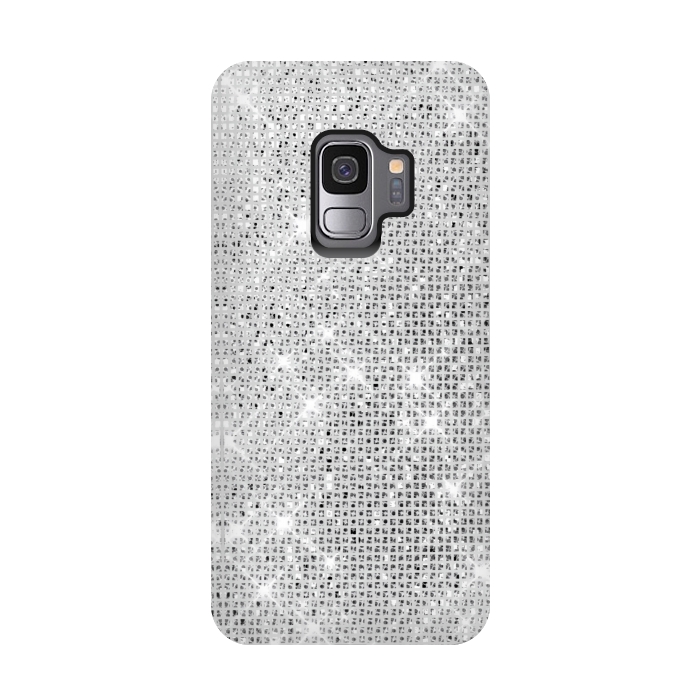 Galaxy S9 StrongFit Silver Glitter by Alemi