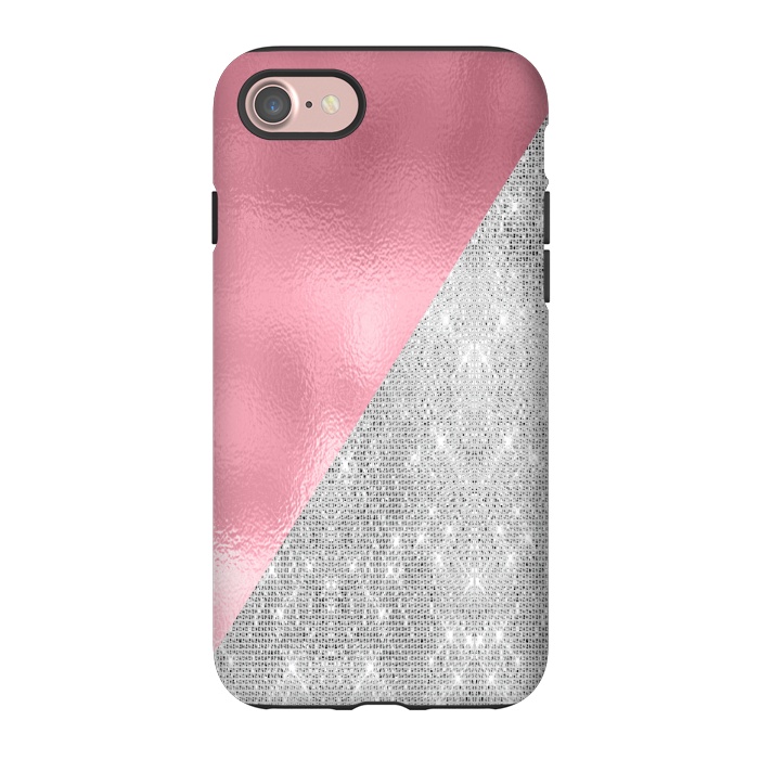 iPhone 7 StrongFit Pink Silver Glitter  by Alemi
