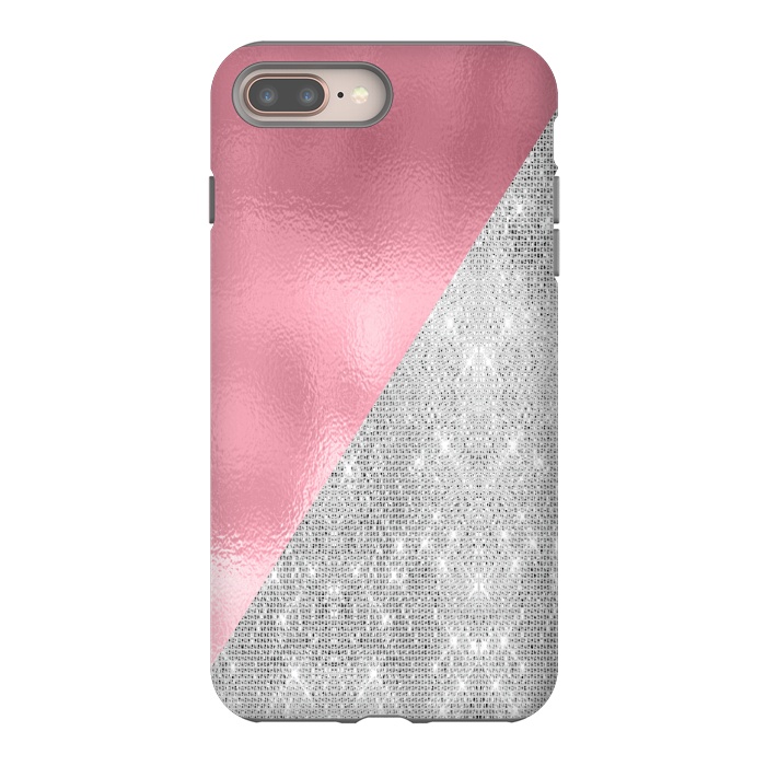 iPhone 7 plus StrongFit Pink Silver Glitter  by Alemi