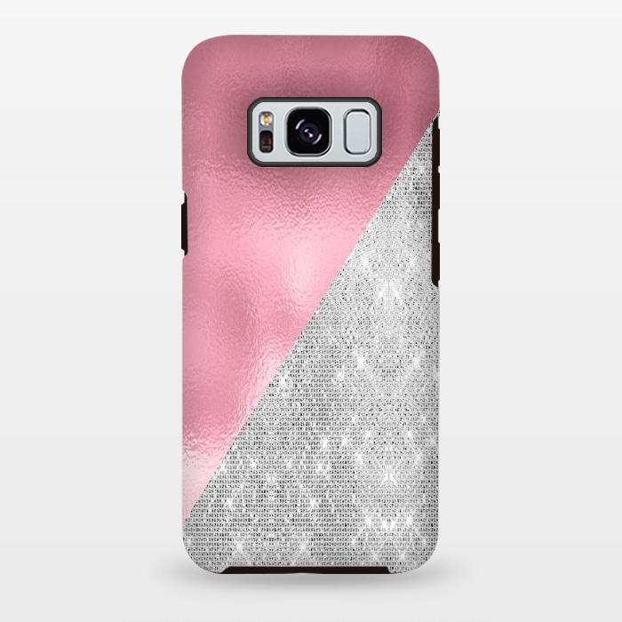 Galaxy S8 plus StrongFit Pink Silver Glitter  by Alemi