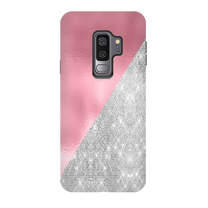 Galaxy S9 plus StrongFit Pink Silver Glitter  by Alemi