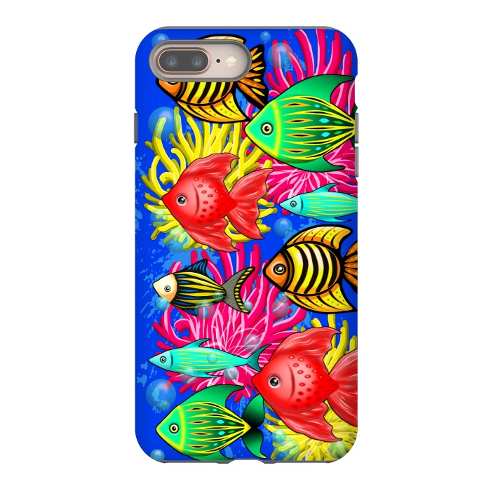 iPhone 7 plus StrongFit Fish Cute Colorful Doodles  by BluedarkArt