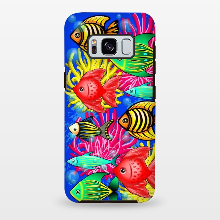 Galaxy S8 plus StrongFit Fish Cute Colorful Doodles  by BluedarkArt
