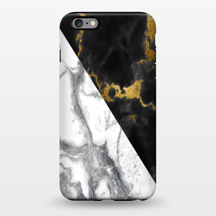 iPhone 6/6s plus StrongFit Marble Black White Gold Geometric by Alemi