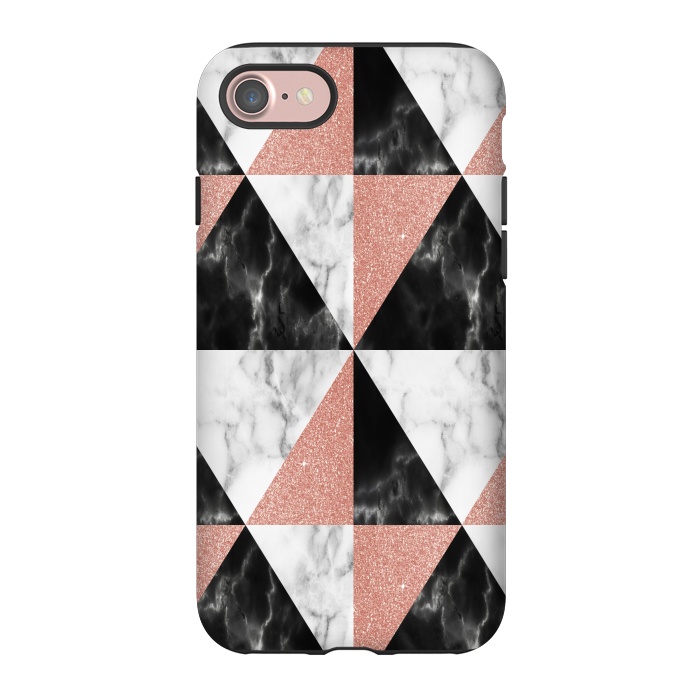 iPhone 7 StrongFit Marble Triangles Geometric by Alemi