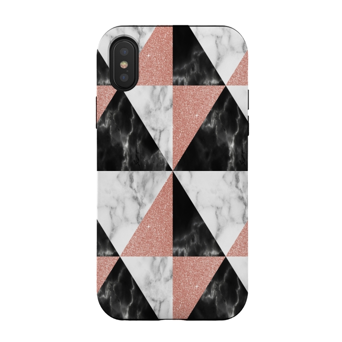iPhone Xs / X StrongFit Marble Triangles Geometric by Alemi