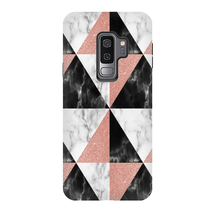 Galaxy S9 plus StrongFit Marble Triangles Geometric by Alemi