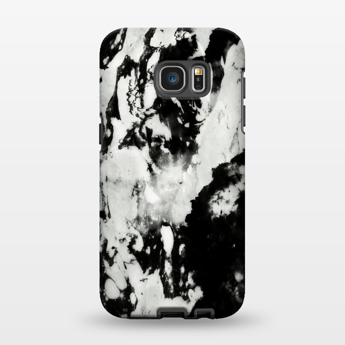 Galaxy S7 EDGE StrongFit White black marble by Jms