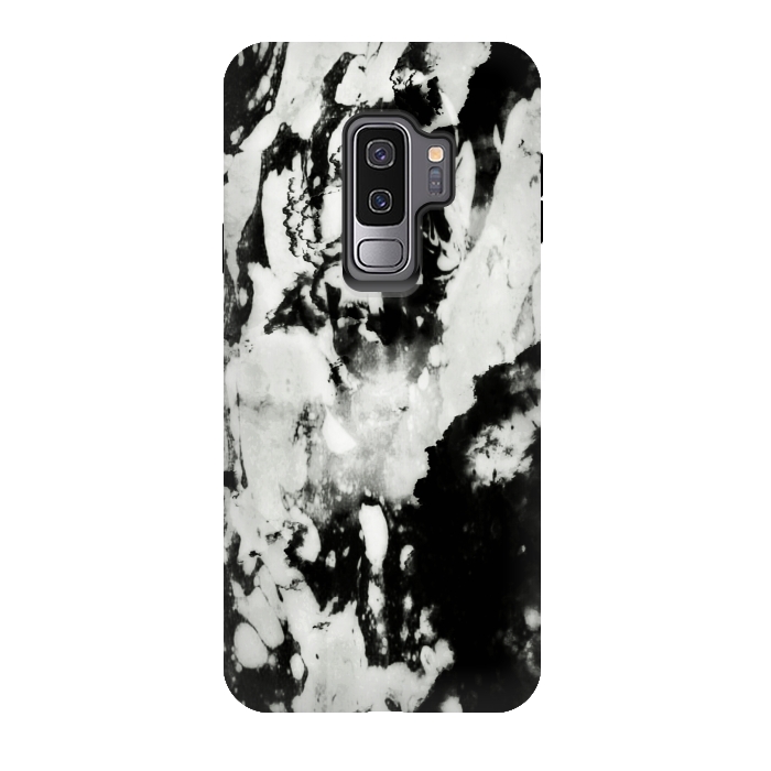 Galaxy S9 plus StrongFit White black marble by Jms