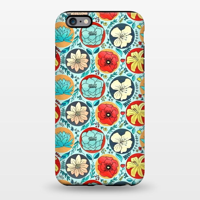 iPhone 6/6s plus StrongFit Polka Dot Floral On Navy  by Tigatiga