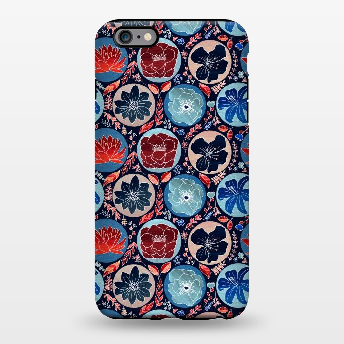 iPhone 6/6s plus StrongFit Moody Polka Dot Floral  by Tigatiga