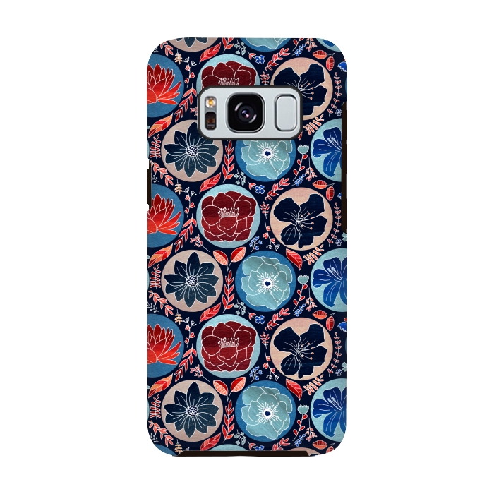 Galaxy S8 StrongFit Moody Polka Dot Floral  by Tigatiga