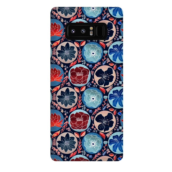Galaxy Note 8 StrongFit Moody Polka Dot Floral  by Tigatiga