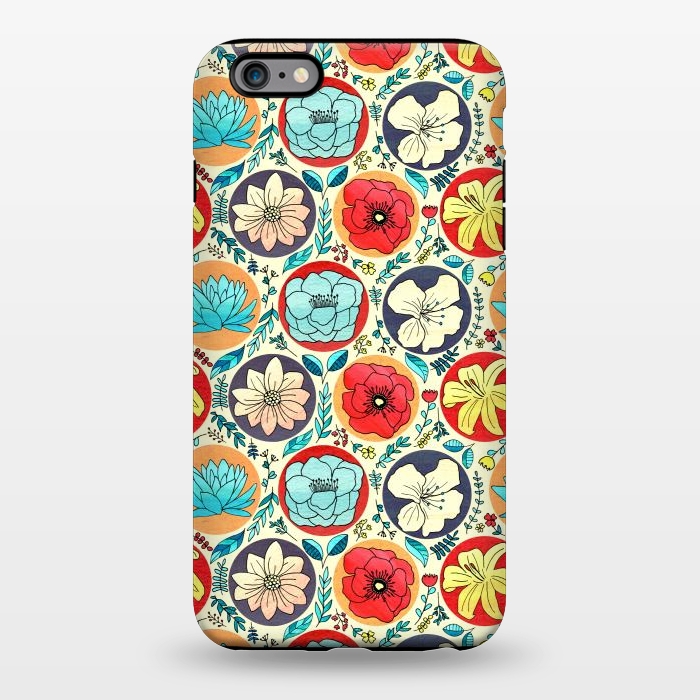 iPhone 6/6s plus StrongFit Polka Dot Floral On Cream by Tigatiga