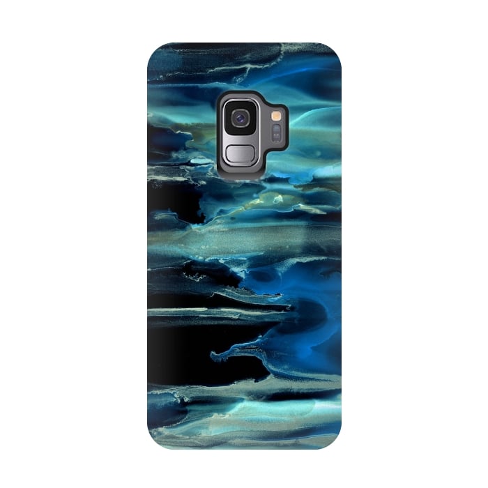Galaxy S9 StrongFit Phosphorescent Midnight Tide  by Tigatiga