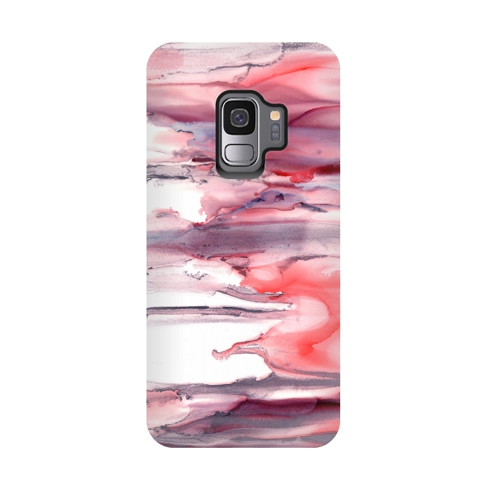 Galaxy S9 StrongFit Pink Ink by Tigatiga