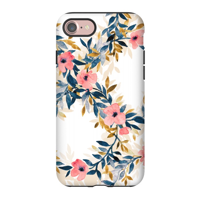 iPhone 7 StrongFit Spring Blossom Watercolor Wreath by Micklyn Le Feuvre