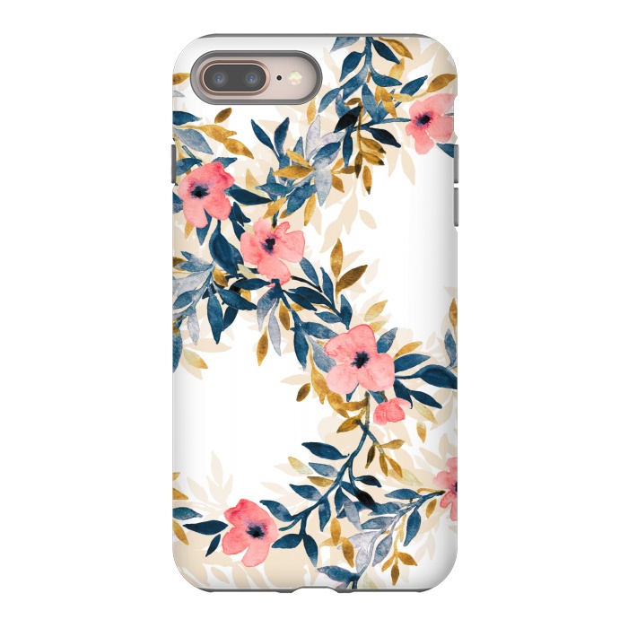 iPhone 7 plus StrongFit Spring Blossom Watercolor Wreath by Micklyn Le Feuvre
